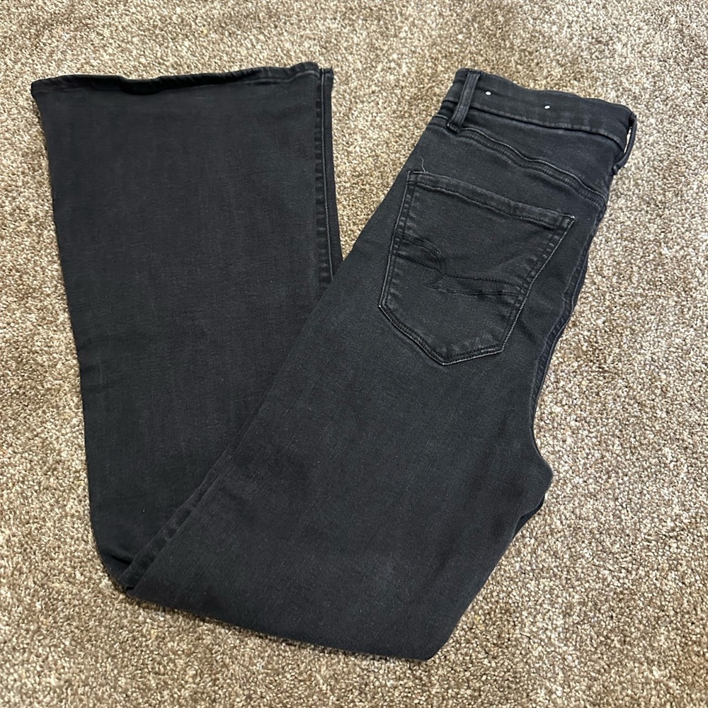 Black American eagle curvy high rise flare jeans 2-short